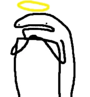 😇 Meme, Florkofcows, Malaikat, Kartun, Gambar telegram sticker