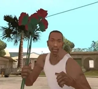 💐 CJ Grand Theft Auto: San Andreas CJ, Grand Theft Auto, San Andreas, rozen, videogame, personage telegram sticker