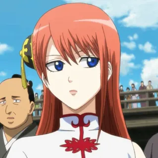 🍬 Kagura Gintama anime, character, red hair, blue eyes, gintama, kagura whatsapp sticker