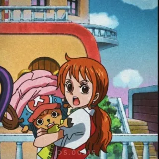 🍊 Nami One Piece anime, one piece, nami, dessin animé, pirate, chopper whatsapp sticker