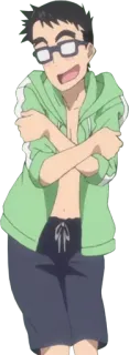 😍 Anime, Charakter, Brille, Sweatshirt telegram sticker