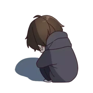 💔 Anime, Triste, Depresso, Piangere, Cartone animato, Solo, Arrabbiato telegram sticker