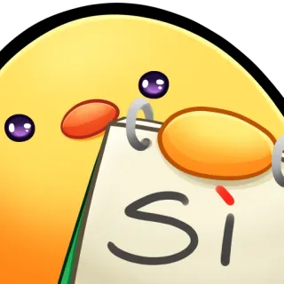 🐤 Sì sí, afirmativo, acuerdo, italiano, positivo, si whatsapp sticker