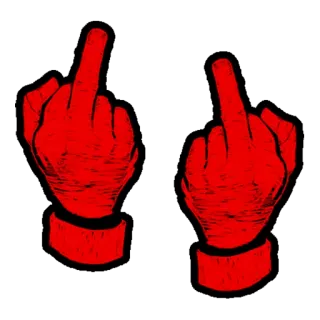 🖕 ngón giữa, xúc phạm, cử chỉ, vô lễ, tay, đỏ telegram sticker