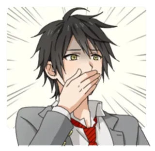 😨 Anime, Manga, Nhân vật, lo lắng, sốc, xấu hổ, đồng phục học sinh telegram sticker