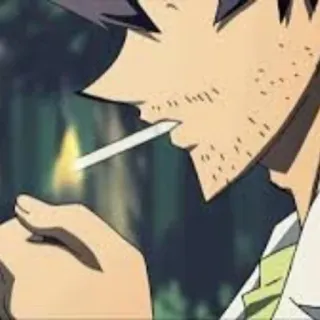 🚬 Hút thuốc, Thuốc lá, Anime, Nhân vật, Thuốc lá whatsapp sticker