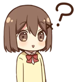 ❓ Anime, Domanda, Cartone animato, Carino, Ragazza telegram sticker