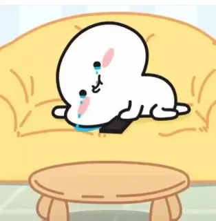 🥺 Desenho animado, Fofo, Triste, Chorando, Sofá, Kawaii telegram sticker