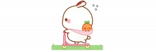 🫖 kelinci, kartun, skuter, imut, binatang, wortel telegram sticker