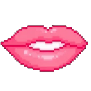🌟 pixel art, lips, pink, mouth, digital art telegram sticker