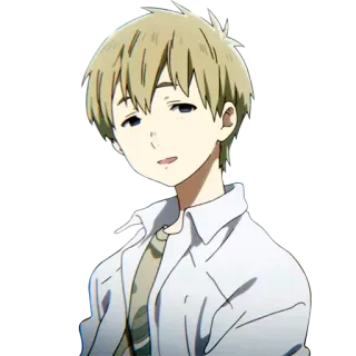 😁 Anime, Chico, Personaje, Persona, Ilustración whatsapp sticker