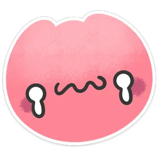 🥺 ブロブ, ピンク, 悲しい, 泣く, 涙, 絵文字, 漫画, ステッカー telegram sticker