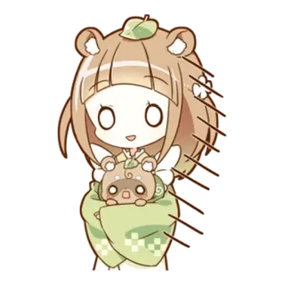 🌟 Anime, Niedlich, Kawaii, Bär, Mädchen, Cartoon telegram sticker