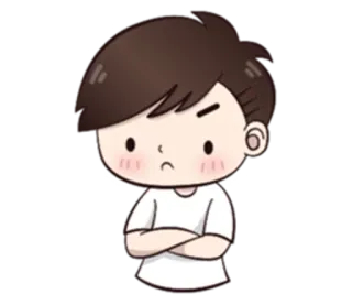 😠 desenho animado, zangado, chateado, menino, em pé telegram sticker