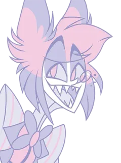 😏 Alastor Hazbin Hotel iblis, iblis radio, tersenyum, kartun, penjahat telegram sticker