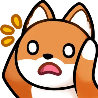 😯 raposa, chocado, surpreso, fofo, emoji, desenho animado, animal whatsapp sticker