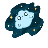 😕 cloud, stars, cute, cartoon, sky, space telegram sticker