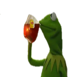 🍺 Kermit the Frog kermit, grenouille, mème, thé, boire du thé, muppets telegram sticker