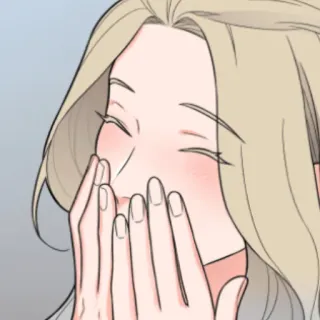😩 femme, souriante, rire, joyeux, dessin animé, animé telegram sticker