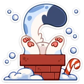 🐾 แมว, ปล่องไฟ, คริสต์มาส, ตลก, น่ารัก, การ์ตูน, สัตว์ whatsapp sticker