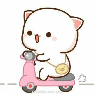 🍓 kucing, skuter, lucu, kawaii, binatang, kartun whatsapp sticker