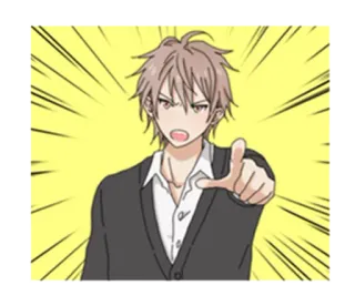 👇 Anime, Zeigen, Charakter, Illustration, Cartoon whatsapp sticker