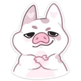 😏 돼지, 만화, 동물, 귀여운, 캐릭터, 스티커 whatsapp sticker