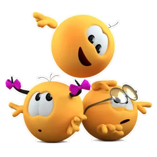 😄 อีโมจิ, น่ารัก, ตัวการ์ตูน, สีเหลือง, กลม telegram sticker