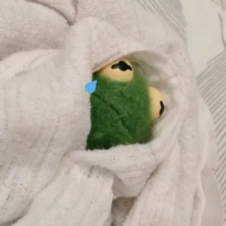 🐸 Kermit rana, kermit, triste, burattino, muppet, lacrima, piangere telegram sticker