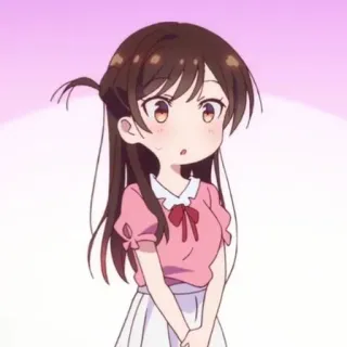 🍫 Chizuru Mizuhara Rent-A-Girlfriend 애니메이션, 만화, 미즈하라 치즈루, 렌탈 여친, 만화, 귀여운, 여자 telegram sticker