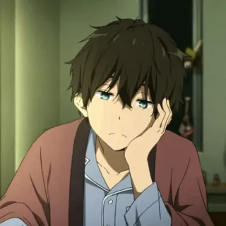 🎐 Houtarou Oreki Hyouka 애니메이션, 빙과, 오레키 호타로, 캐릭터, 졸린 telegram sticker