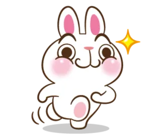 🚶 кролик, зайчик, милый, мультик, животное, каваи whatsapp sticker