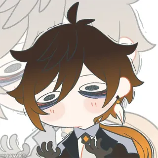 💠 Zhongli Genshin Impact anime, genshin impact, zhongli, video game, character, chibi telegram sticker