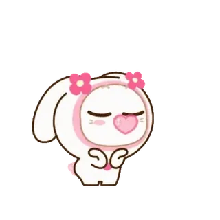 🐰 carino, coniglio, kawaii, rosa, animale, personaggio, adesivo telegram sticker