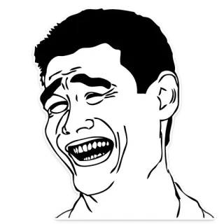 🤣 Meme, Rage Comic, Drôle, Rire, Trollface whatsapp sticker