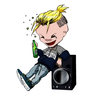 😊 Desenho animado, Álcool, Bebendo, Festa, Chibi, Personagem whatsapp sticker