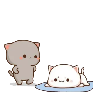 😞 kucing, binatang, imut, stiker, kucing kartun telegram sticker