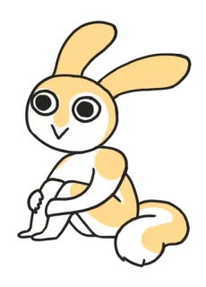 🙂 kelinci, kartun, binatang, imut, bunny, ilustrasi telegram sticker