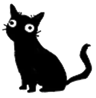 🐱 kucing, kucing hitam, stiker, binatang, mata telegram sticker
