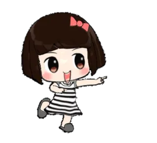 👉 Cartoon, Mädchen, Figur, Süß, Sticker, Illustration telegram sticker
