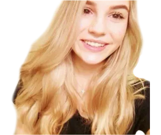 👩 retrato, mulher, loira, sorrindo, feminino, pessoa telegram sticker
