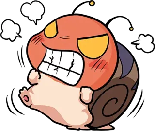 🐌 marah, kartun, siput, imut whatsapp sticker