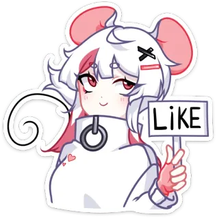 👍 Like Ragazza anime, Carino, Mi piace, Pollice in su, Cartone animato, Sticker whatsapp sticker