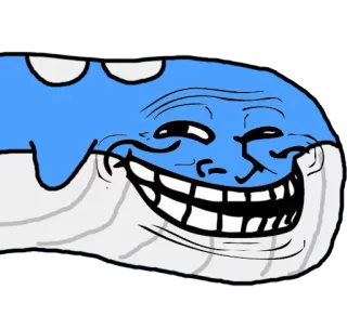 👹 トロールフェイス, ミーム, ネットミーム, クジラ, 面白い, コミック, 表情 telegram sticker