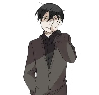 😤 Anime, Cartone animato, Personaggio, Emo, Triste, Stanco/a telegram sticker