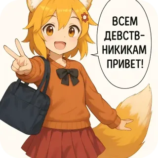 ✋ Senko Sewayaki Kitsune no Senko-san ВСЕМ ДЕВСТВЕНИКАМ ПРИВЕТ! telegram sticker