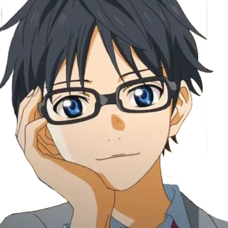 🙂 anime, character, boy, glasses, portrait telegram sticker