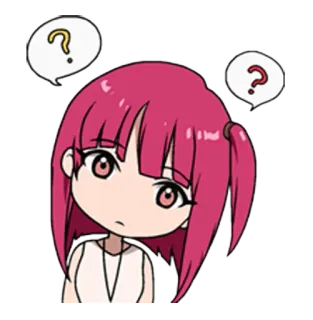 😕 动漫, 问题, 困惑, Q版, 可爱 telegram sticker