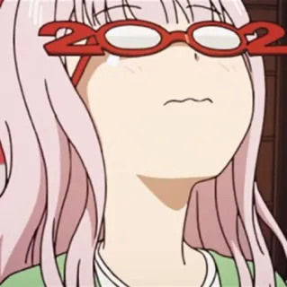 🎭 2002 Ragazza anime, Occhiali, Divertente, 2002, Piangere telegram sticker