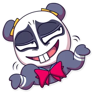 🥴 Panda, Cartoon, Leuk, Sticker, Dier telegram sticker